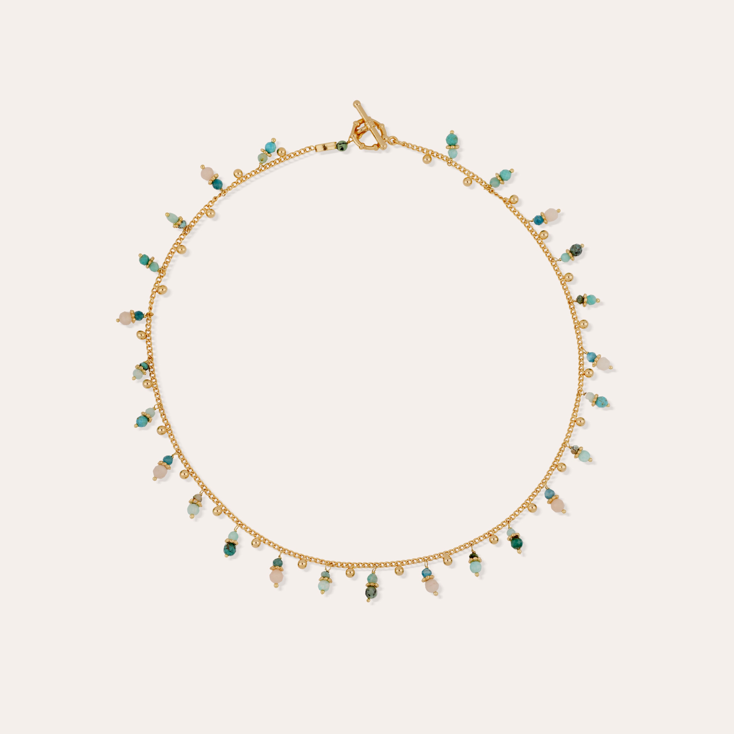 Gold-Toned Tangerine Necklace - Turquoise – Gas Bijoux
