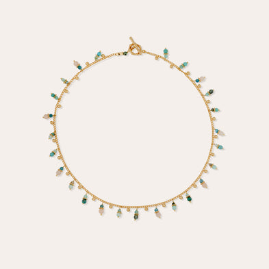 Collier Tangerine doré - Turquoise