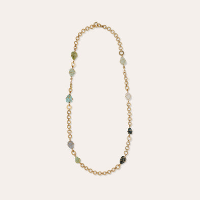 Rainbow Multi-Halskette – Blauer Apatit & Vesonit