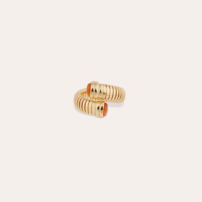 Bague Antigone dorée - Cornaline