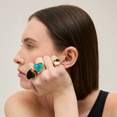 Bague Mirage émail - Noir