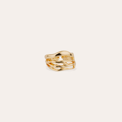 Bague Corail dorée
