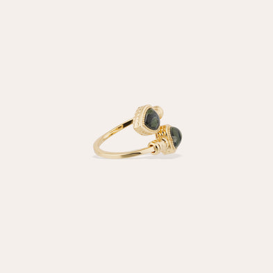 Bague Duality Amore dorée - Jaspe Kambaba