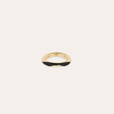 Bague Selva Vague acétate - Noir