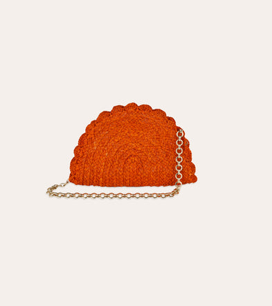 Sac pochette Sun mini raphia - Orange