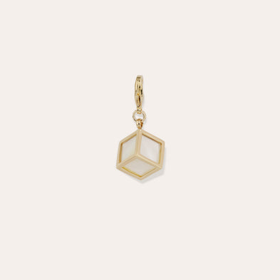 Charm Cube modello grande - Madreperla bianca