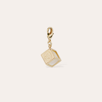 Charm Cube modello grande - Madreperla bianca