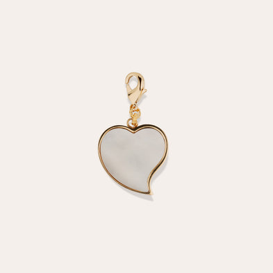 Charm pendentif Mirage Coeur émail grand modèle - Nacre Blanche