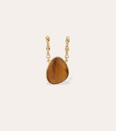 Pendentif Serti doré - Oeil de Tigre