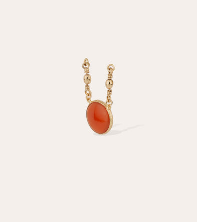 Pendentif Serti doré - Cornaline