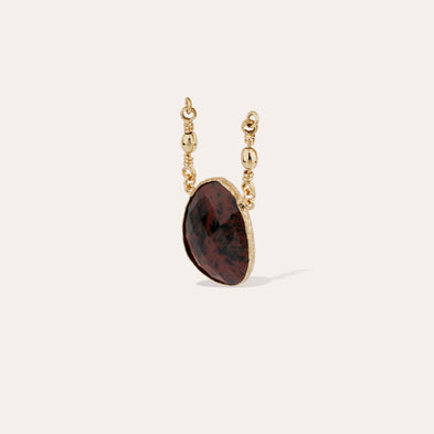 Pendentif Serti - Obsidienne Acajou