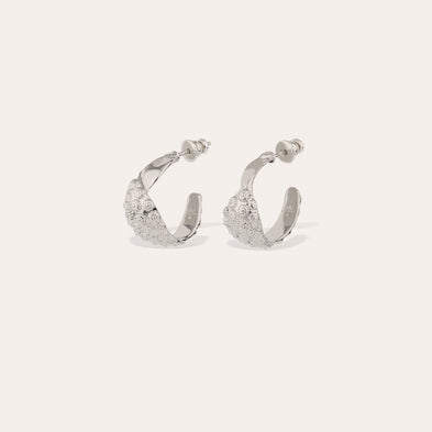 Boucles d'oreilles créoles Almara petit modèle argentées