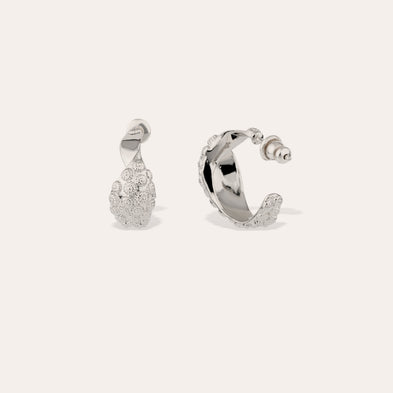 Boucles d'oreilles créoles Almara petit modèle argentées