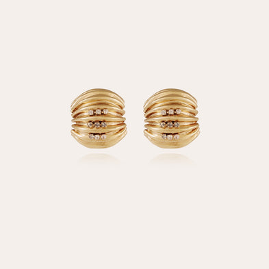 Boucles d'oreilles Anne strass dorées
