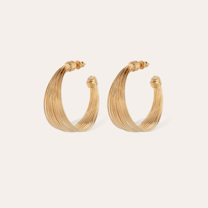Arpa cabochon gold hoop earrings