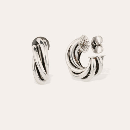 Boucles d'oreilles créoles Atik mini argentées