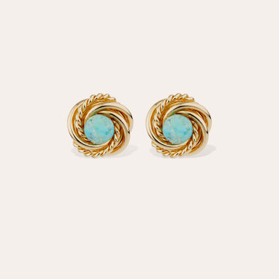 Boucles d'oreilles Atika dorées - Turquoise