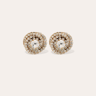 Atika rhinestone gold stud earrings