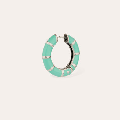 Boucles d'oreilles Bambou mini émail argentées