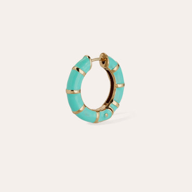 Boucles d'oreilles créoles Bambou émail mini dorées