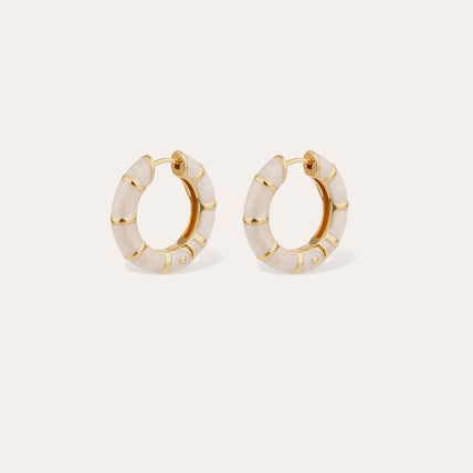 Boucles d'oreilles Bambou mini émail dorées