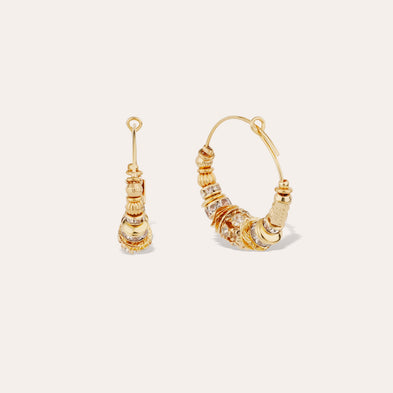 Aloha strass mini gold hoop earrings