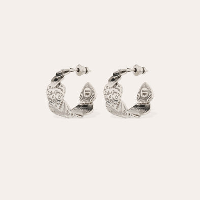 Boucles d'oreilles créoles Cuore petit modèle argentées