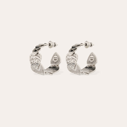 Boucles d'oreilles créoles Cuore petit modèle argentées