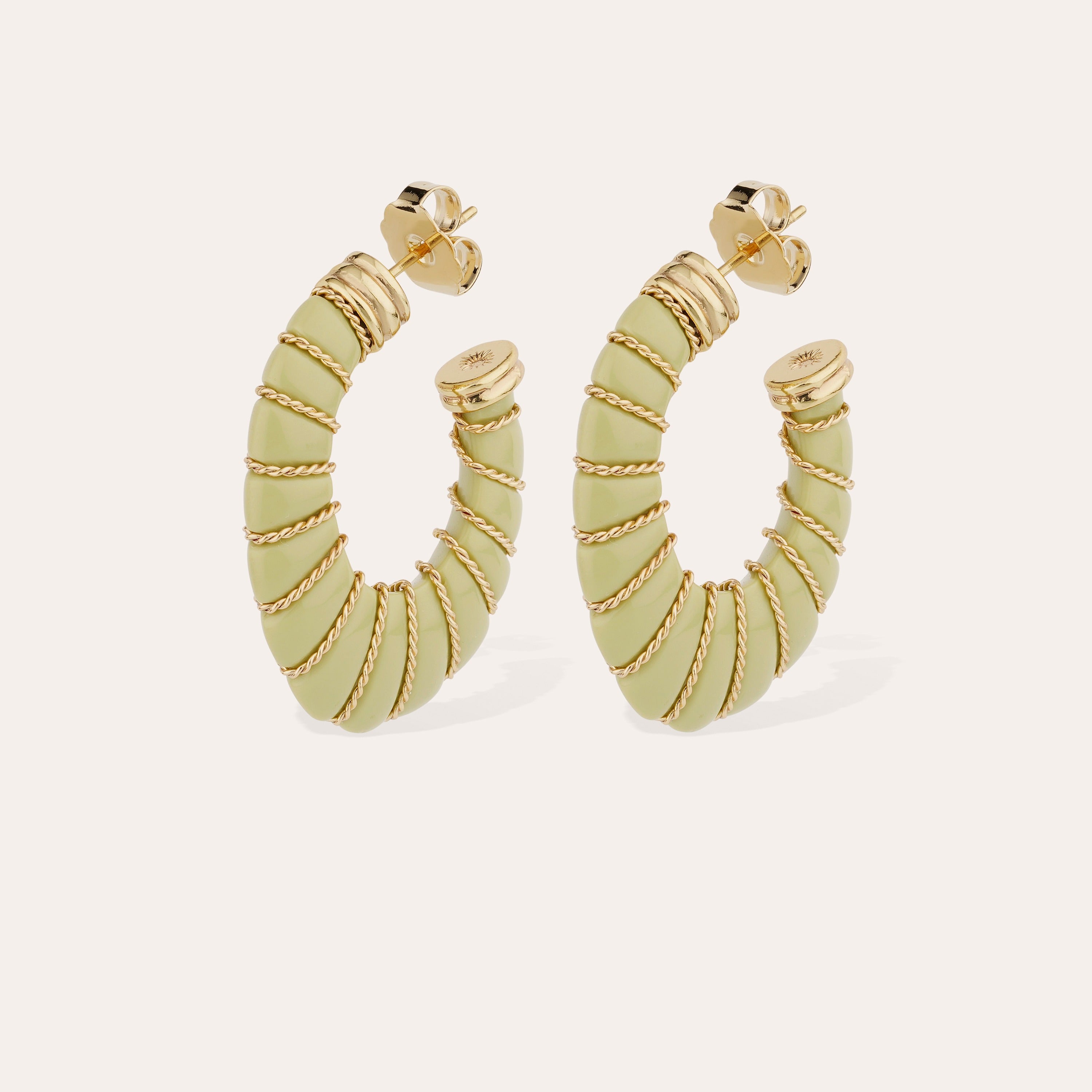 Large size Cyclades Earrings - Almond Green – Gas Bijoux