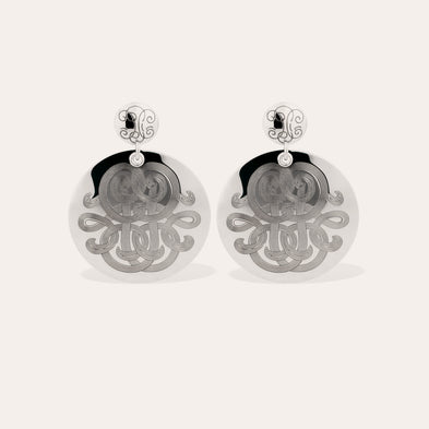 Diva large silver earrings