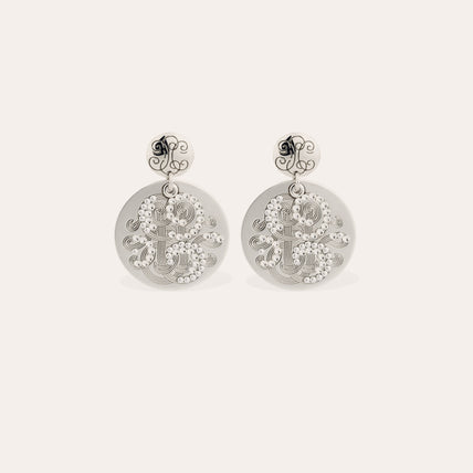 Pendientes Diva con strass « small size » en color plateado