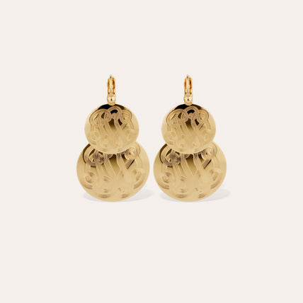 Very Diva double small gold earrings