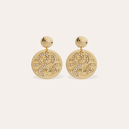Pendientes Diva con strass « small size » dorados