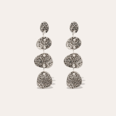 Eclipse 4-row silver earrings