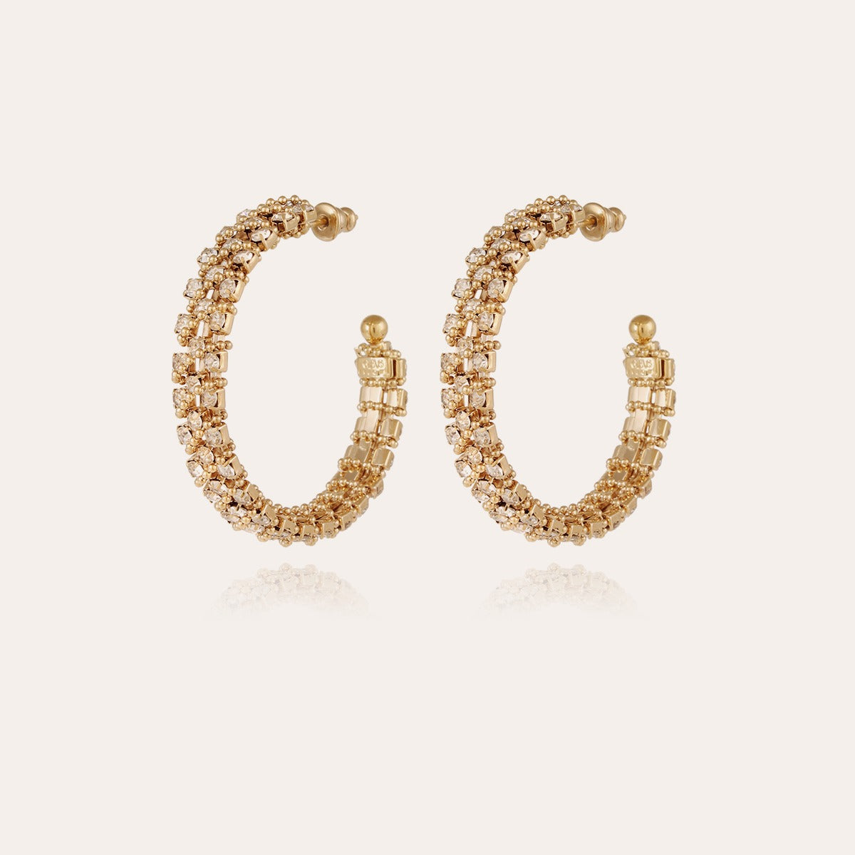 Gold-plated Izilda strass hoop earrings – Gas Bijoux