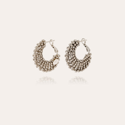 Izzia crystal small rhodium-finish earrings