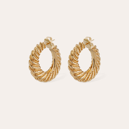 Pendientes de aro Kontiki dorados