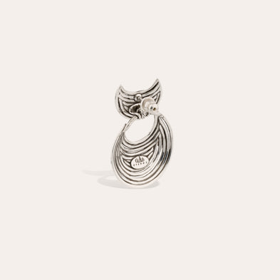 Luna Wave mini silver earrings