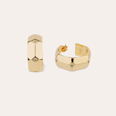 Mila crystal hoop earrings gold