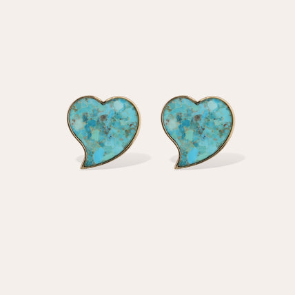 Mirage Gold-Plated Stud Earrings - Turquoise