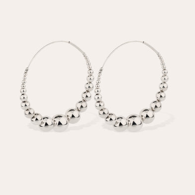 Boucles d'oreilles créoles Multiperla argentées