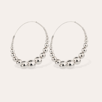 Boucles d'oreilles créoles Multiperla argentées