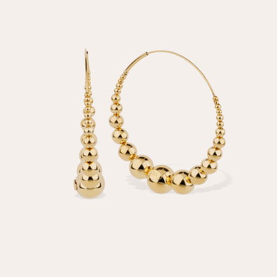 Boucles d'oreilles créoles Multiperla dorées