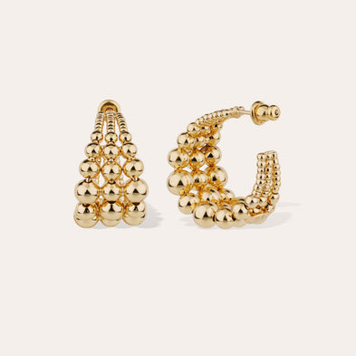 Boucles d'oreilles créoles Multiperla mini dorées