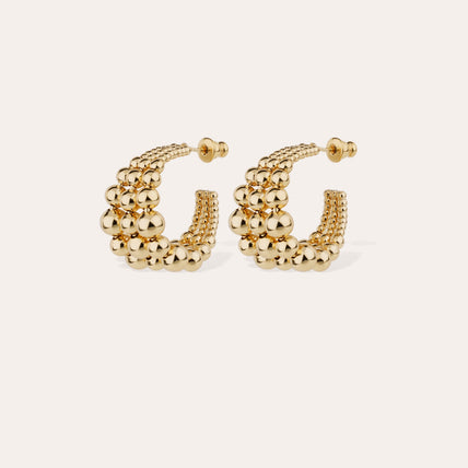 Boucles d'oreilles créoles Multiperla mini dorées