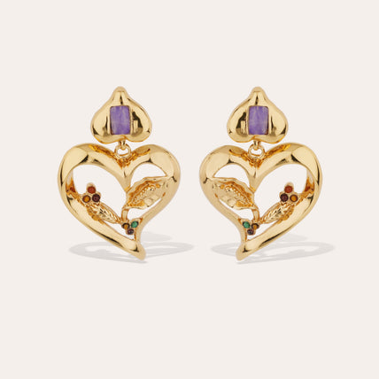Odalys gold earrings - Amethyst