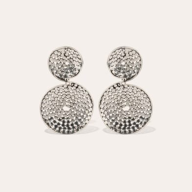 Boucles d'oreilles Onde Lucky Cercle petit modèle argentées