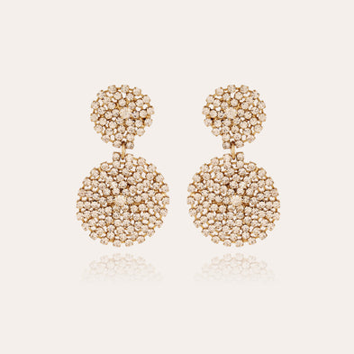 Onde Lucky small strass gold earrings