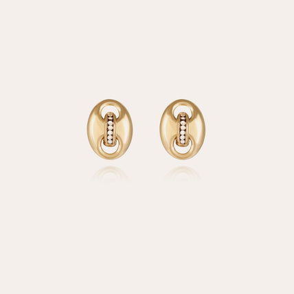 Boucles d'oreilles puces Cophea strass mini dorées