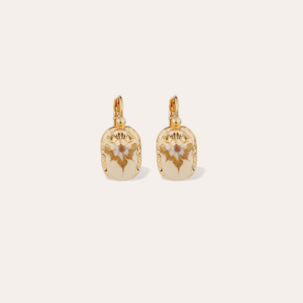 Boucles d'oreilles Scaramouche émail dorées